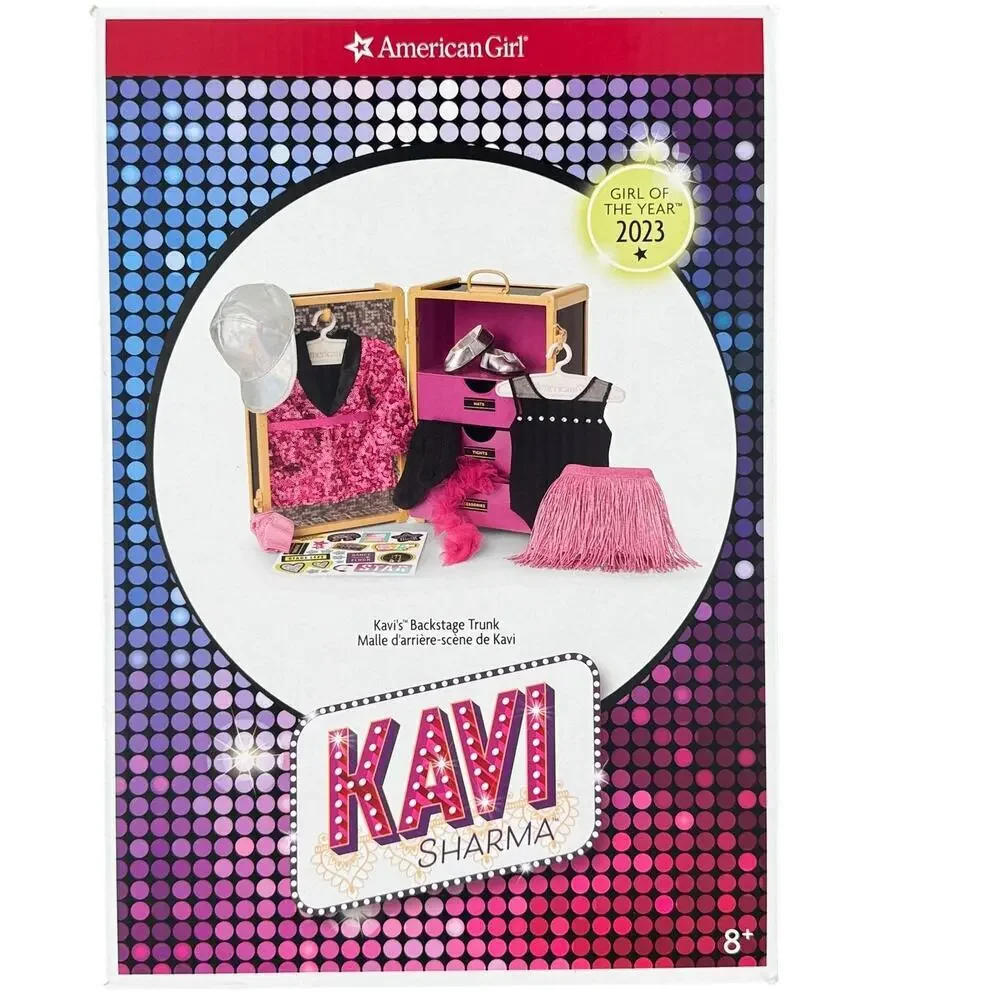 American Girl Kavi's Backstage Trunk & Costumes